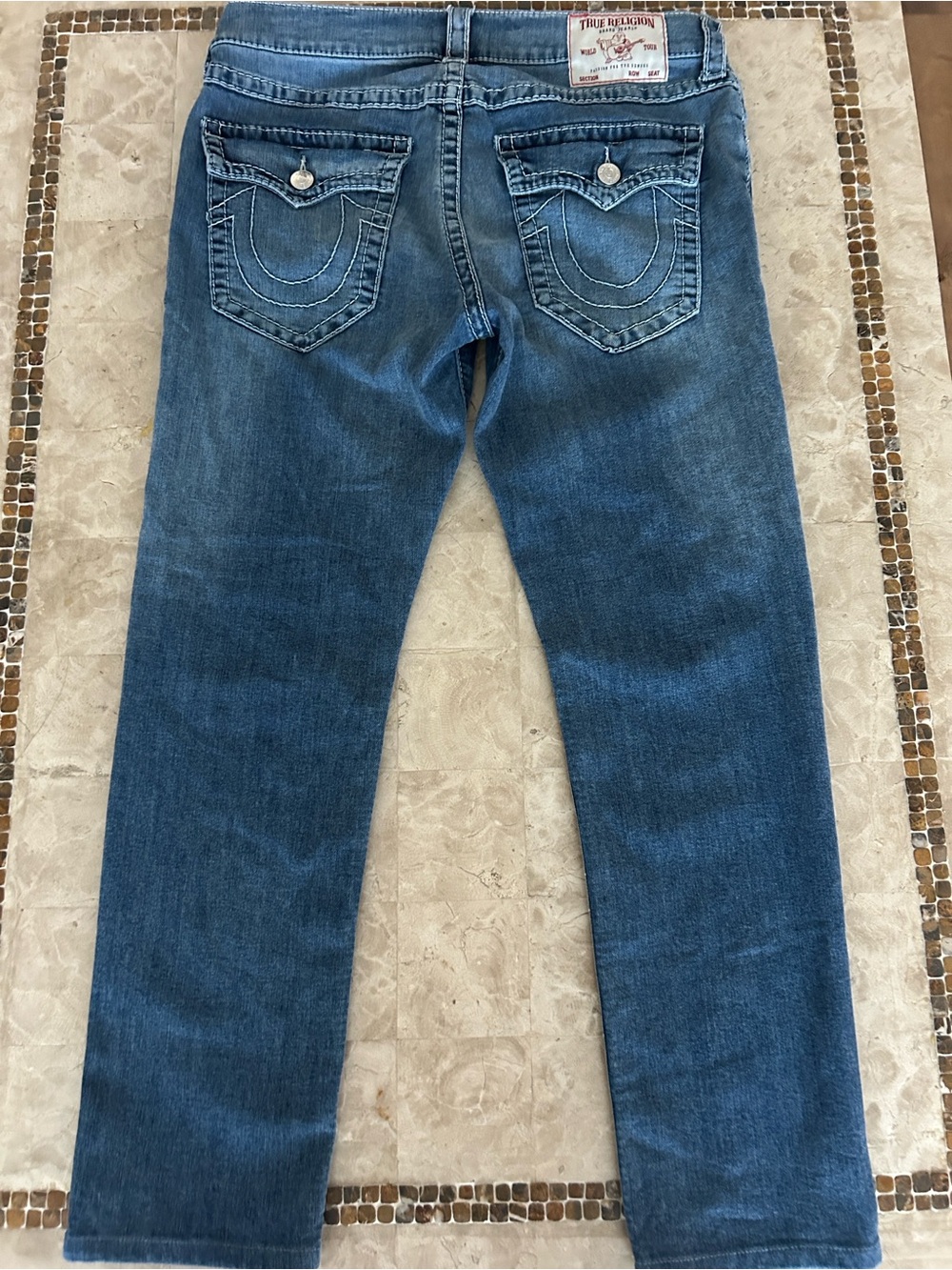 True Religion Rocco Relaxed Skinny Jeans Size 34x30 Medium Wash